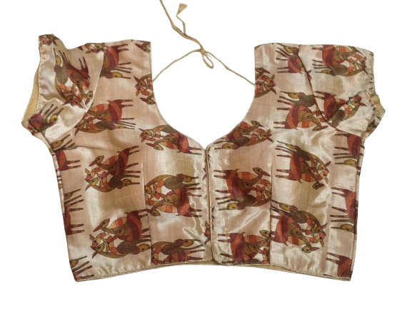Raw Silk Digital Print Designer Blouse 165